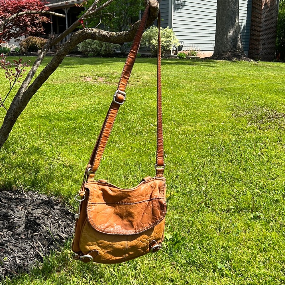 Fossil Satchel. Multiple Pockets. Leather And Can… - image 1